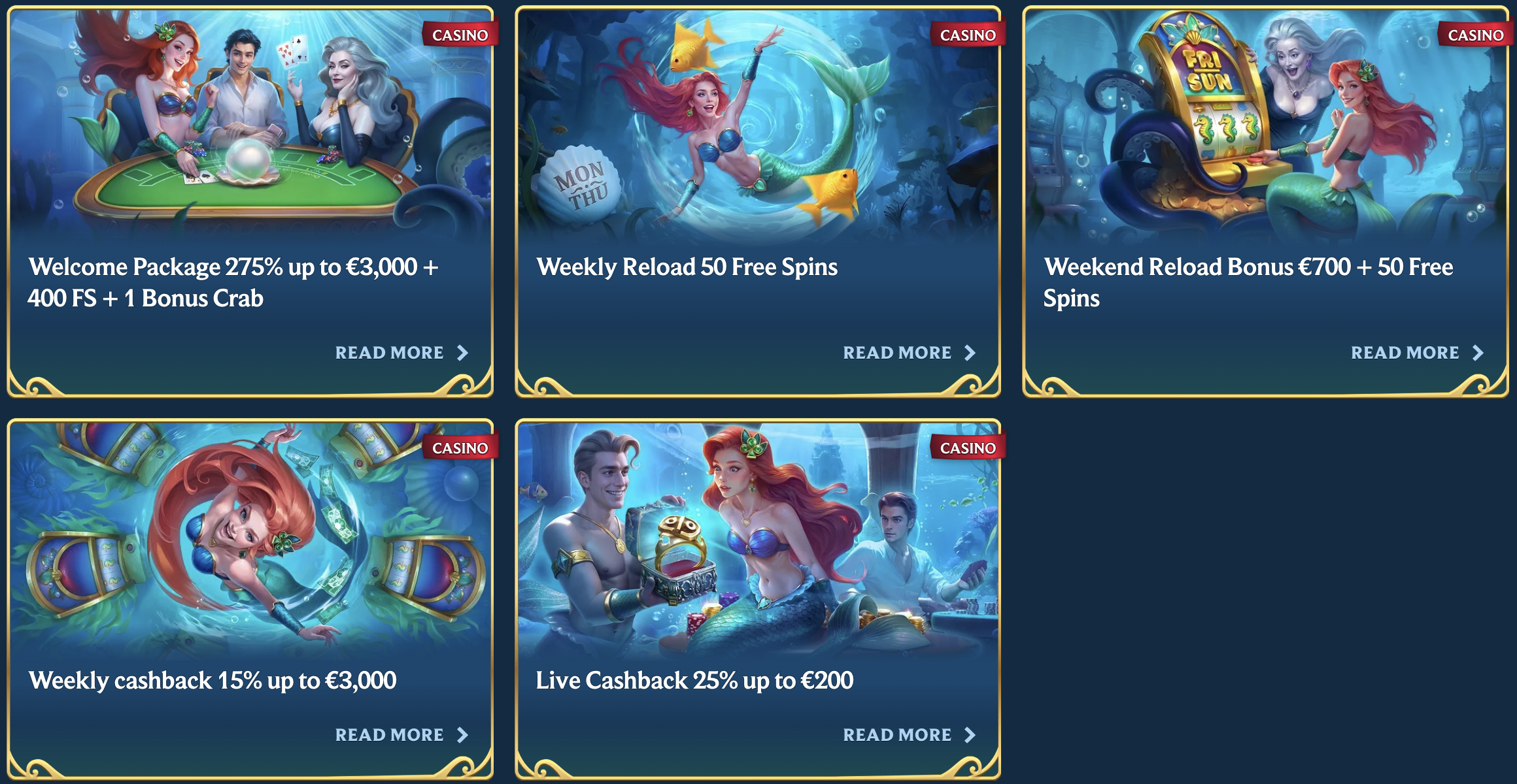 AquaWin Casino Bonuses