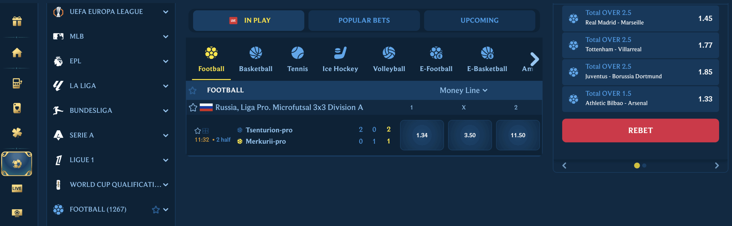 AquaWin Live Betting
